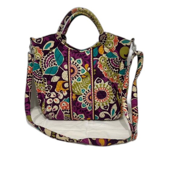 Vera Bradley Glenna Satchel Color Multi-Color Pattern Carnaby Preowned - Picture 1 of 10